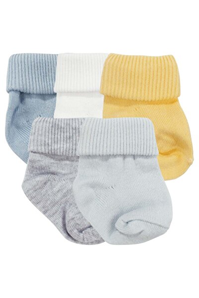 bebegen طقم جوارب للأطفال الأولاد باللون الأزرق والأبيض والأصفر والرمادي مكون...