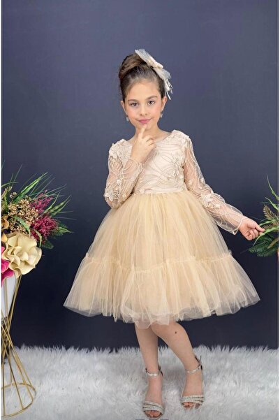 Lunas tekstil Βραδινό φόρεμα από δαντέλα και τούλι με αγκράφες, φουσκωτό. Αγο...