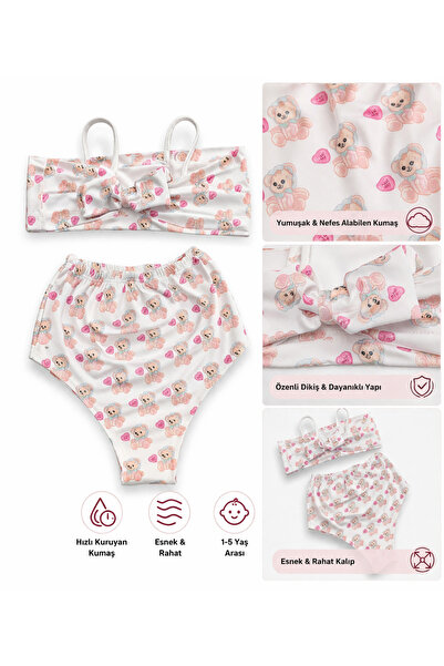 canmana kids&baby Σετ μπικίνι για κοριτσάκια με μπαντάνα και χαριτωμένα σχέδι...