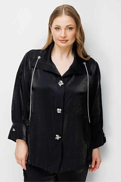 Moda İlgi Modailgi Wide Collar Oversize Shirt -40129