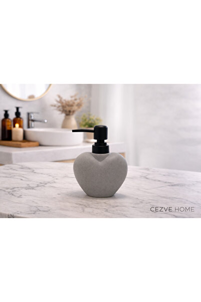 CEZVE HOME Heart Shaped Ceramic Liquid Soap Dispenser 280ml