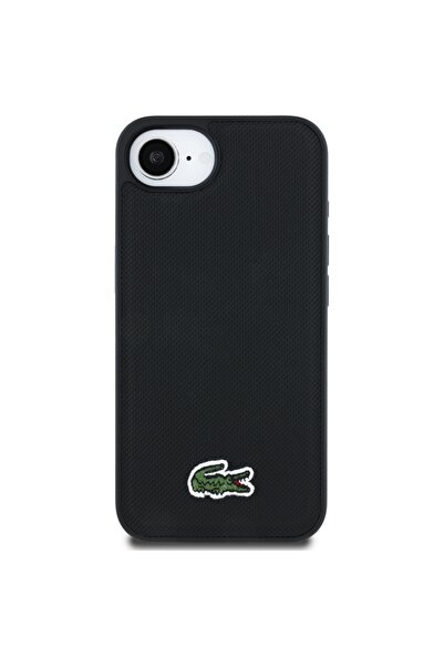 Lacoste Husă iconică Petit Pique MagSafe pentru iPhone 16e Negru