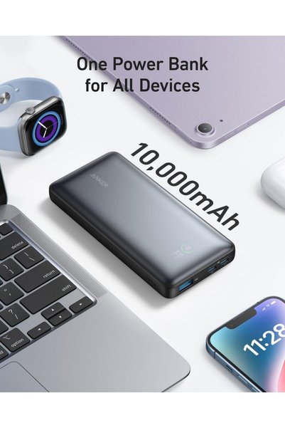 Anker 533 Power Bank 25W, fueling your battery up to 3 times faster than regular power banks,10,000m