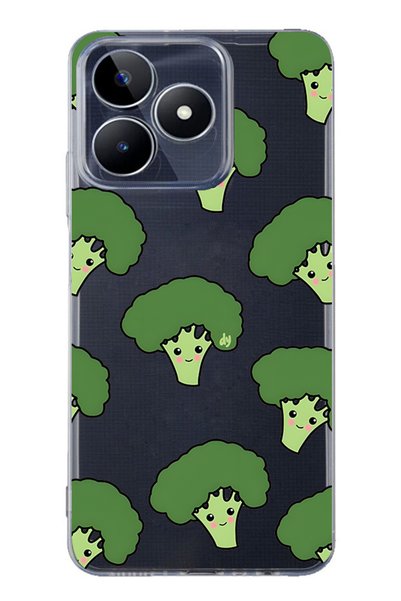FLAMENKO Realme Note 50 4g Compatible Cute Broccoli Pattern Transparent Phone...