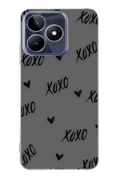 FLAMENKO حافظة هاتف شفافة بنمط XOXO متوافقة مع Realme Note 50 4G
