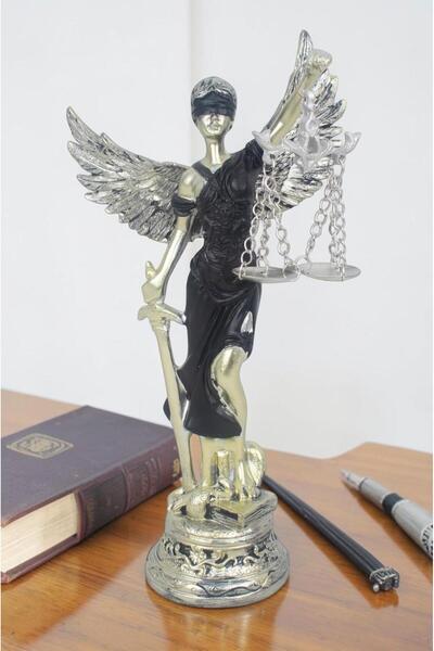 ELSELİFE Lüks Polyester Themis Adalet Heykeli 20 cm Dekoratif Biblo Terazi Fi...