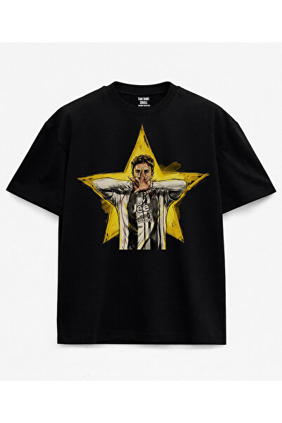 kun inaki Kenan Yıldız Baskılı Siyah Unisex T-Shirt