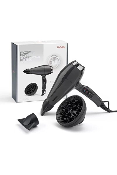 BABYLİSS Smooth Air Pro 2200 Hair Dryer 6719U Model, Frizz-Free, Black Color ...