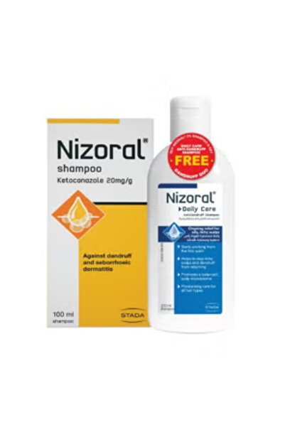 Nizoral 2% Anti-Dandruff Shampoo 100ml + Daily Care Oily Scalp Shampoo 200ml ...