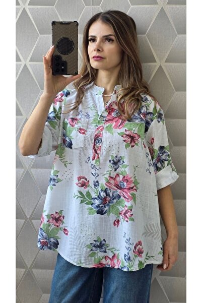 styleFlex Cămașă damă din bumbac 100% cu imprimeu floral – lejeră și elegantă