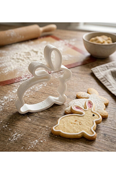 DU&ER 6-Piece Rabbit Cookie Mold Set – Easter Bunny Shaped Dough Cutter & Kit...