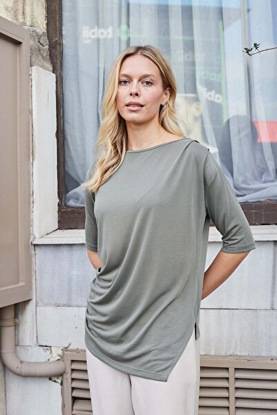 Jument Γυναικεία μπλούζα Lycra με μεταξένια υφή, από χτενισμένο βαμβάκι, με λ...