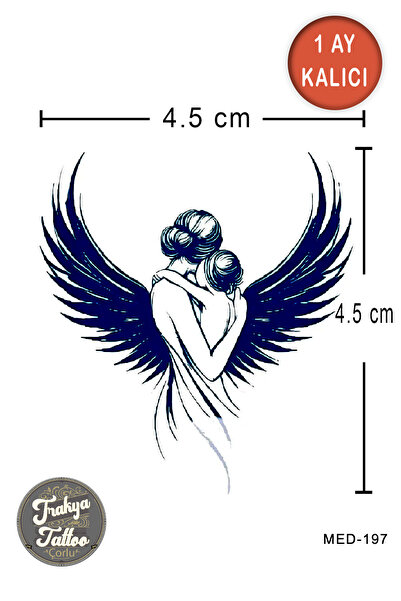 Trakya Tattoo 1 Ay Kalıcı Dövme Minimal Anne Bebek Kanatlı Geçici Dövme