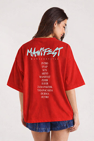 barsdepo Μπλουζάκι με στάμπα Manifest, Oversize Unisex Μπλουζάκι για Παιδιά /...