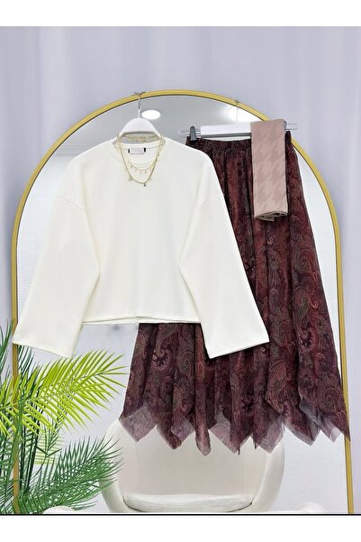 MODA VEDAT Γυναικείο Σετ Μπλούζα και Φούστα Oy-Ho -0700