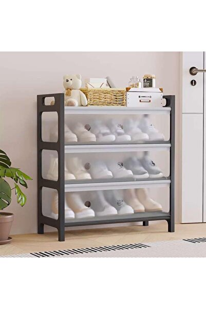 Genrice Premium Plastic Shoe Cabinet Organizer – 4-Tier Dustproof & Waterproo...