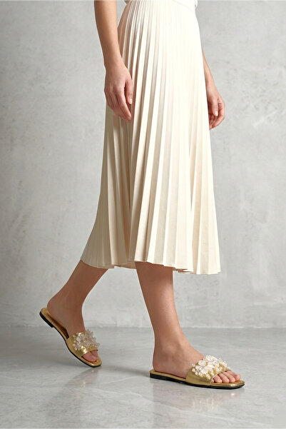 Gökhan Talay Florelle Dore Μεταλλικές Χειροποίητες Γυναικείες Παντόφλες με Δι...