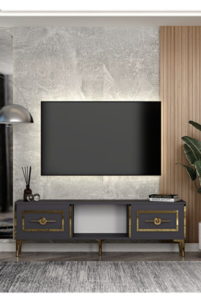 DEMONTE DECOR 1407TV150DD-128 TV SEHPASI ANTRASİT-ALTIN