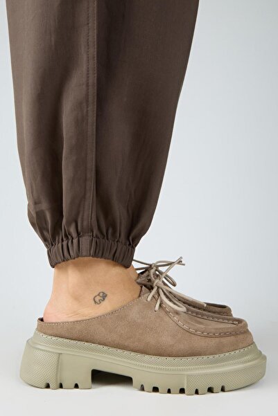 Manijero Γυναικείες δερμάτινες παντόφλες Carmela από γνήσιο δέρμα Sabo Mink μ...