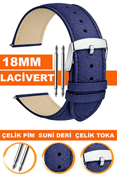COBRA 18mm Saatlerle Uyumlu Baskılı Model Deri Saat Kordonu Kayışı AL11IMP-18MM