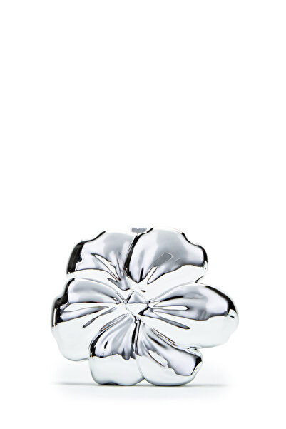 minebag Τσάντα για γυναικείο βραδινό φόρεμα με σχέδιο λουλουδιών, ασημί Γκάμπια