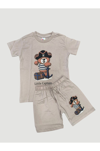 zahider Αγορίστικο καλοκαιρινό σετ πιτζάμες με σορτς, 100% βαμβακερό με στάμπ...