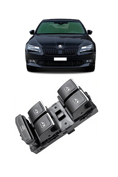 cme parts Skoda Superb 3 Mk3 2015-2022 Uyumlu Ön Sol Kapı Dörtlü Cam Açma Düğ...