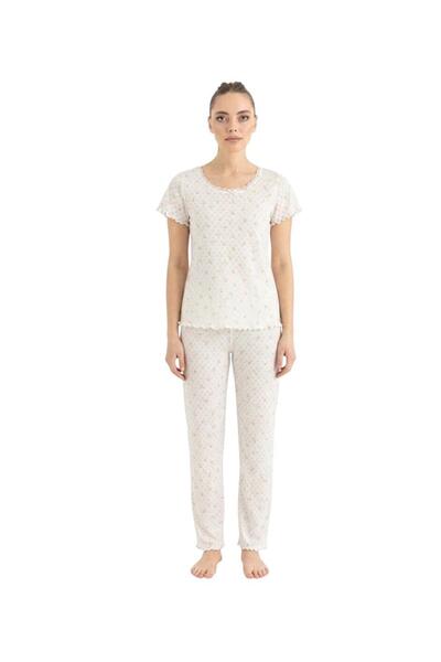 ROYAM Seamlife Γυναικεία 100% βαμβακερή πιτζάμα με σχέδιο καρδιάς και κοντά μ...