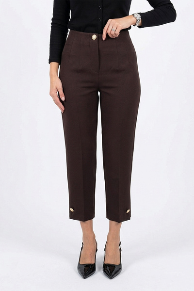 Sentez Παντελόνι Paradise με κουμπιά στα μπατζάκια και τσέπες 5566 Bitter Brown