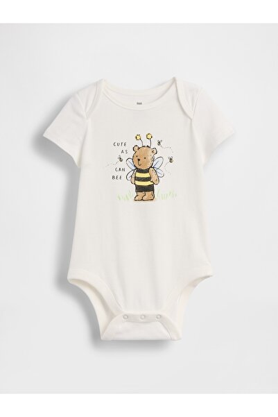 GAP Bebek Beyaz First Favorites Organik Pamuk Bodysuit