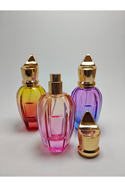 ANADOLU PARFÜM Oriental Series 3-Piece Set - 50 ml Premium Empty Bottle Set - Gradient Color Luxury Design