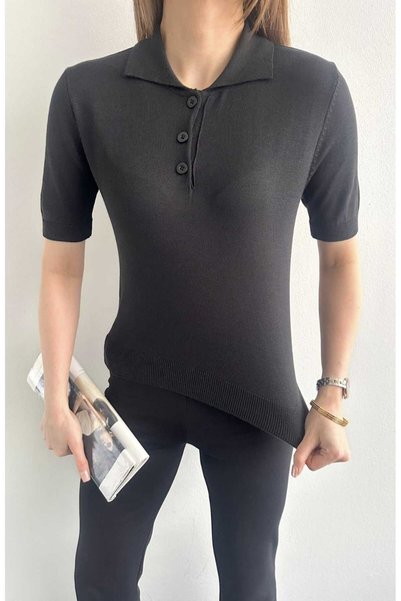 yeditepe fashion Polo Neck Short Sleeve Knitwear