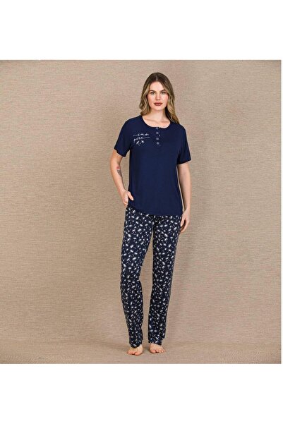 Lady Lingerie Short Sleeve Button Collar Women's Pajama Set