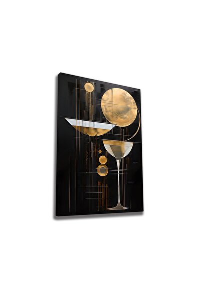 OEM Tablou decorativ Re-Bloom, pânză/lemn, negru/auriu, 50 x 70 cm
