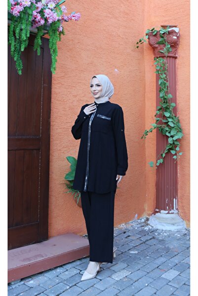 MODAMÜNASİP Υπέροχο λινό σετ ειδικής σχεδίασης από 100% βαμβάκι, με παγιέτες ...