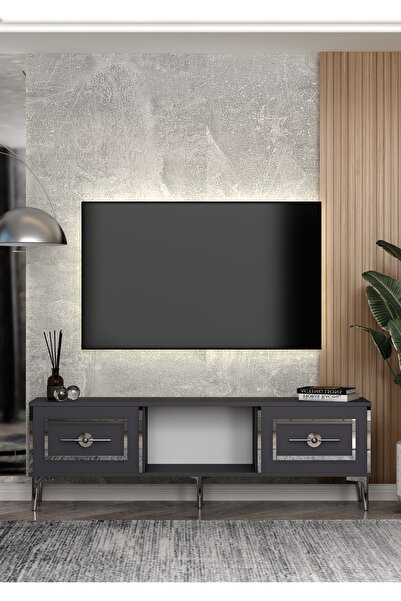 DEMONTE DECOR 1407TV150DD-128 TV SEHPASI ANTRASİT-GÜMÜŞ