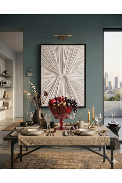 MuratogluHome Ruby Serisi Kristal Kesim Ayaklı Sunum Kasesi 25 cm