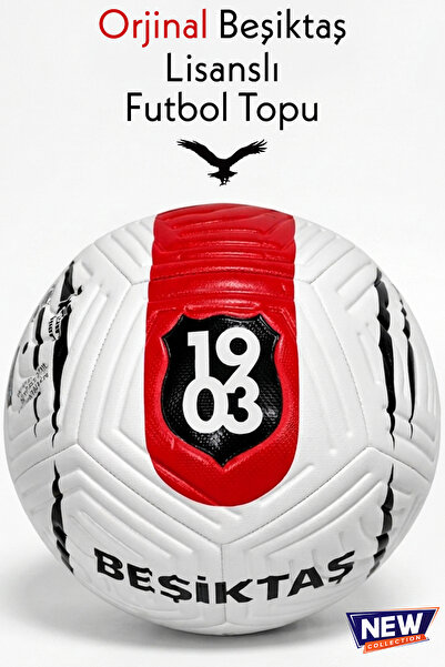 CAN SPORTS Lisanslı Orjinal Beşiktaş Futbol Topu Hediye Pompa Dikişli Çim,Hal...