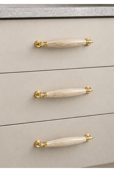 Porcellana Perla 160 Mm(16cm) Porcelain Cabinet Handle Gold-Kitchen Bathroom Cloakroom Wardrobe Drawer Door Furniture Handle