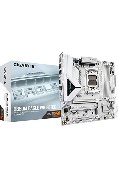 Gigabyte B850M EAGLE ICE WIFI6E DDR5 HDMI DP-TYPEC PCIE 5.0 AM5 mATX BEYAZ