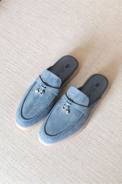 LORO piana summer walk sky blue women's loafer