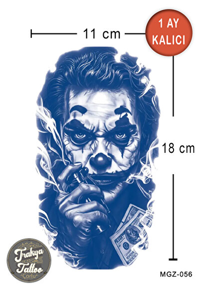 Trakya Tattoo 1 Ay Kalıcı Dövme Yarım Kol Joker Geçici Dövme