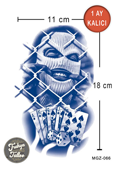 Trakya Tattoo 1 Ay Kalıcı Dövme Yarım Kol Kar Maskeli Adam Geçici Dövme