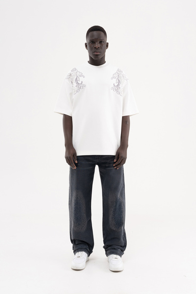 Machinist Ανδρικό μπλουζάκι με έθνικ σχέδιο κεντημένο με έθνικ μοτίβο, υπερμε...