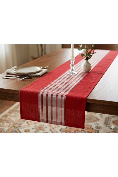 Üçbey Τραπεζομάντηλο Runner Κόκκινο Χρώμα American Service 120x40 Διακοσμητικ...