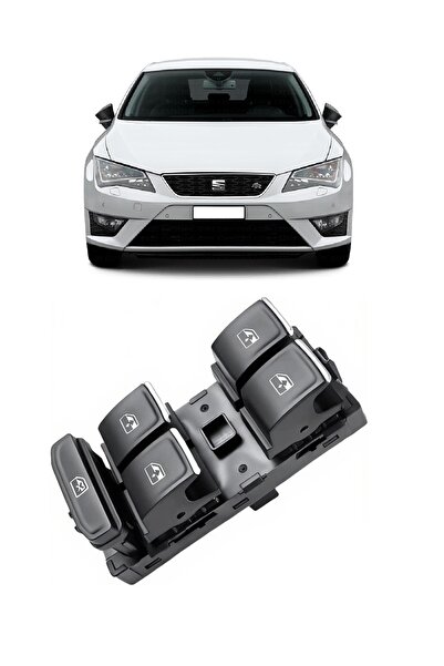cme parts Seat Leon 2013-2020 Uyumlu Ön Sol Kapı Dörtlü Cam Açma Düğmesi Krom...