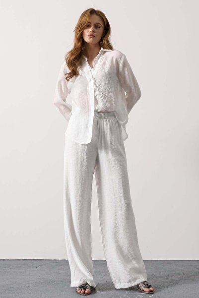Beli Lastikli Taşlı Trend Pantolon