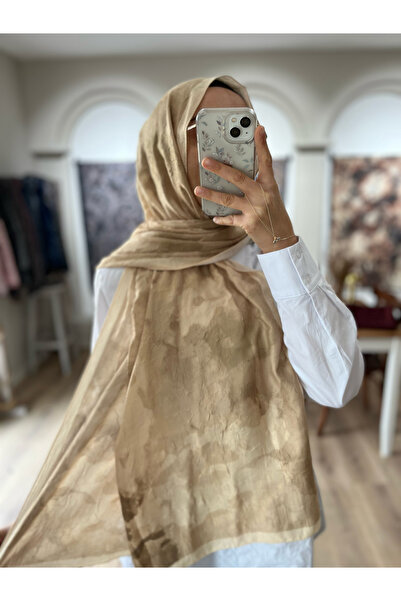 e.m ipek Shadow Pattern Kraş Shawl - Butter Yellow