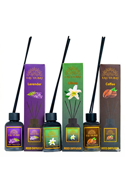 Eau Dubai Σετ 3 αρωματικών διαχυτών αρωμάτων, eau dubai, λεβάντα+γαρύφαλλο+κα...