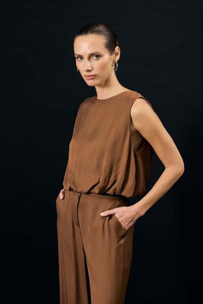 Sateen بلوزة كولين - بني